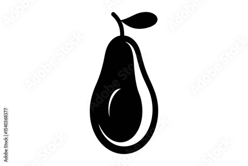 Avocado silhouette vector, Avocado icon, Fruit silhouette vector
