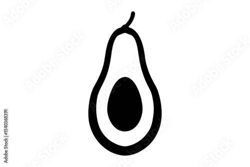 Avocado silhouette vector, Avocado icon, Fruit silhouette vector