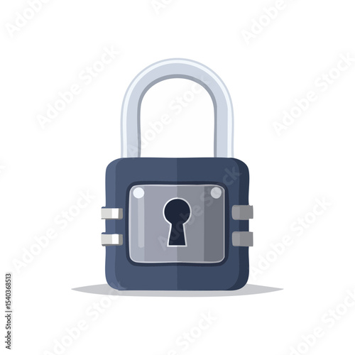 Isolated cartoon lock with a keyhole for security in vector illustration on a black background concept of protection