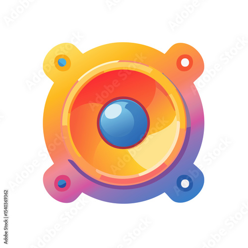 Abstract Speaker Sound System Icon Vibrant Gradient Colors Modern Design Audio Equipment Music Technology