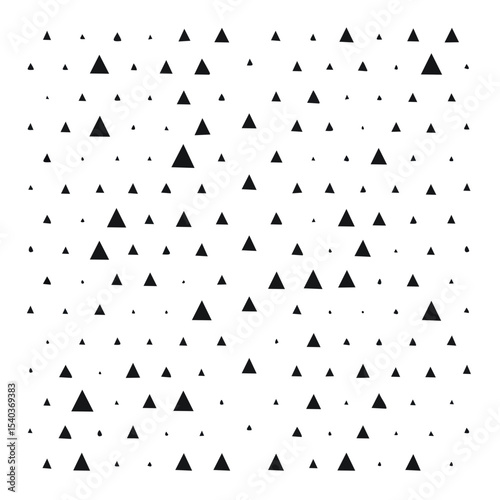 Abstract triangle pattern background with varying sizes in dark grayscale for modern minimalist design layouts