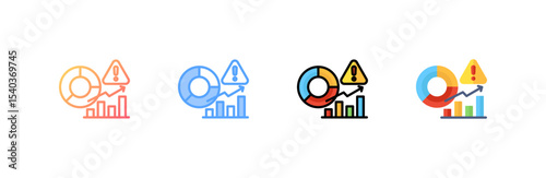 Analytics icon set multiple style collection