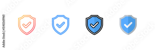 Insurance icon set multiple style collection