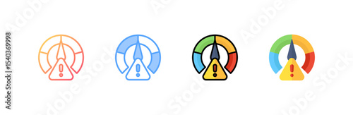 Risk icon set multiple style collection