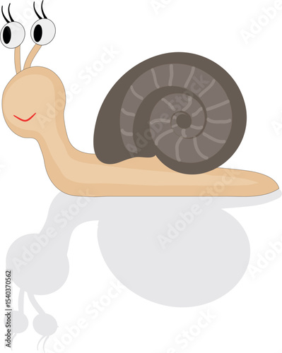 Cute cartoon snail – vector illustration on transparent background. Isolated, editable and ready for use in kids' designs, stickers, educational materials, and more.