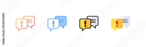 Faq icon set multiple style collection