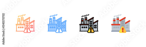 Factory icon set multiple style collection