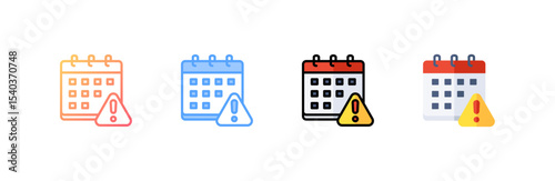 Schedule icon set multiple style collection