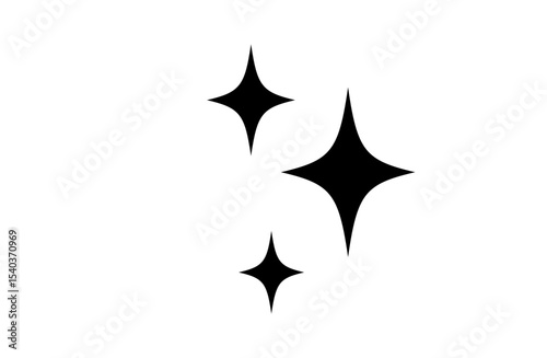 キラキラ輝くシンプルマーク(モノクロ)黒