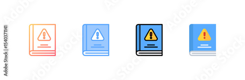Book icon set multiple style collection