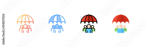 Risk Management icon set multiple style collection