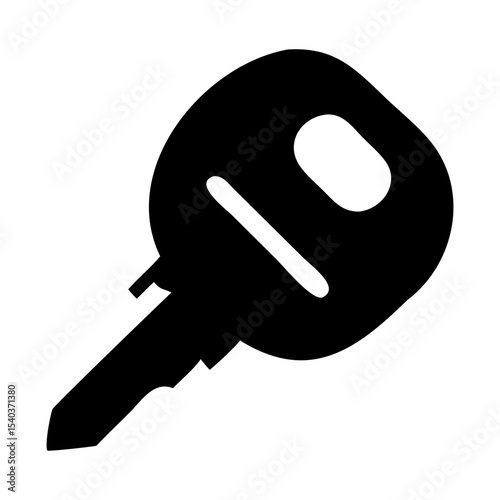 Car Key Icon  Vector Illustration of a Black Car Key for Websites and Applications