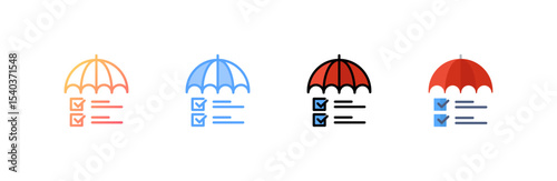 Risk Management icon set multiple style collection