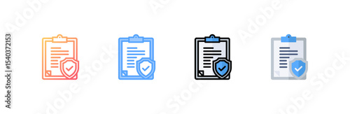 Insurance icon set multiple style collection