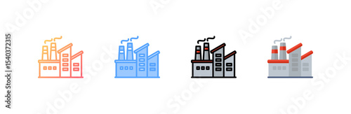 Factory icon set multiple style collection