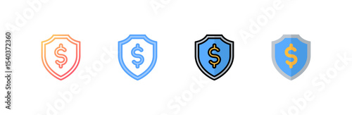 Insurance icon set multiple style collection