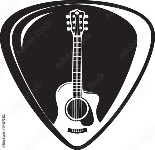 Acoustic guitar pick shape music design