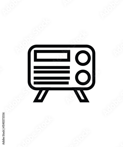 Retro Radio Line Icon