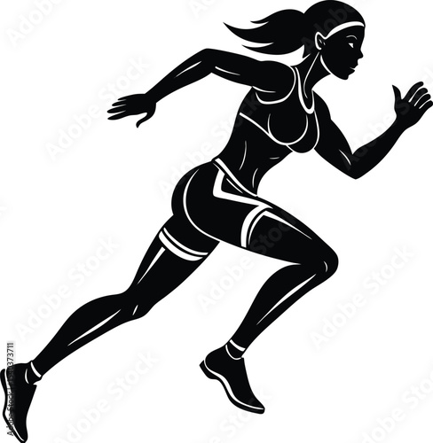 Powerful Female Runner Strength, Speed, and Athleticism in Motion