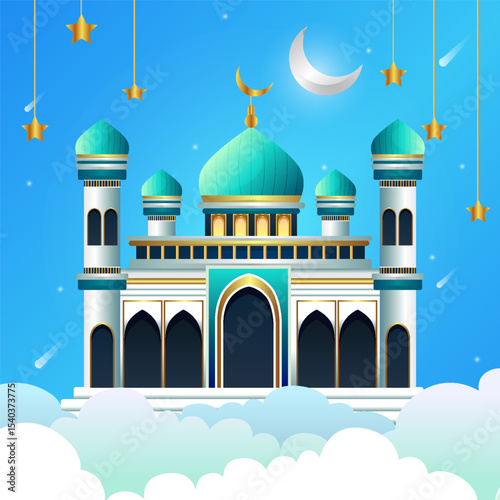 Mosque Islamic Vector Illustration Design Template