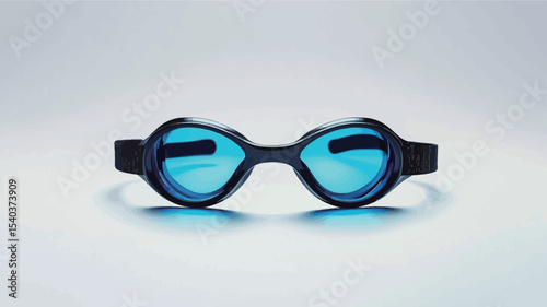 Close-up studio shot of a pair of sunglasses with a unique, possibly handmade, frame design. The lenses are a vibrant blue tint. The sunglasses are positioned centrally against a light gray