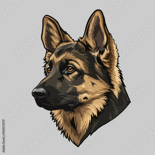 animal, illustration, pet, german shepherd, dog, breed, german, vector, black, cute, head, shepherd, art, drawing, cartoon, canine, isolated, puppy, symbol, silhouette, friend, hound, domestic, mammal