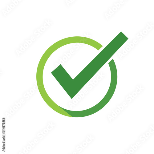 Green Check Mark Icon on Black Background Representing Completion, Approval, and Validation