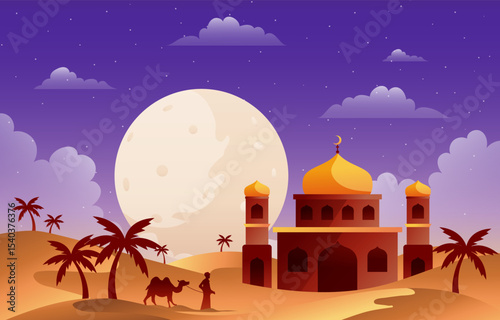Mosque Islamic Vector Illustration Design Template