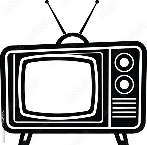 Vintage Television Retro TV Icon, Classic Broadcast Entertainment
