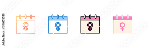 Womens Day icon set multiple style collection