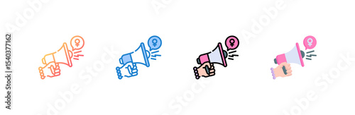 Megaphone icon set multiple style collection
