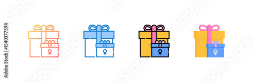Gift icon set multiple style collection