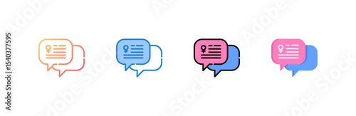 Speech icon set multiple style collection