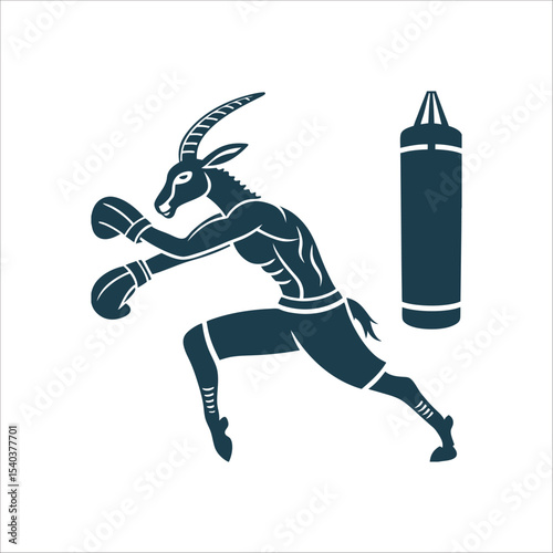 Gazelle Boxer Punching Bag Illustration Gazelle Punch A leaping hook Floyd Patterson style