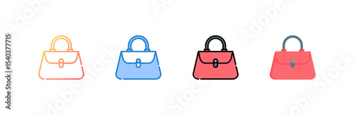 Handbag icon set multiple style collection
