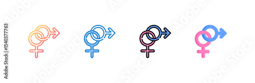 Gender icon set multiple style collection