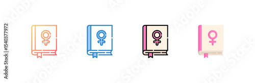 Book icon set multiple style collection