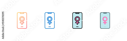 Smartphone icon set multiple style collection