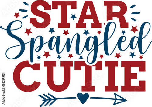 Star spangled cutie design isolated on transparent background