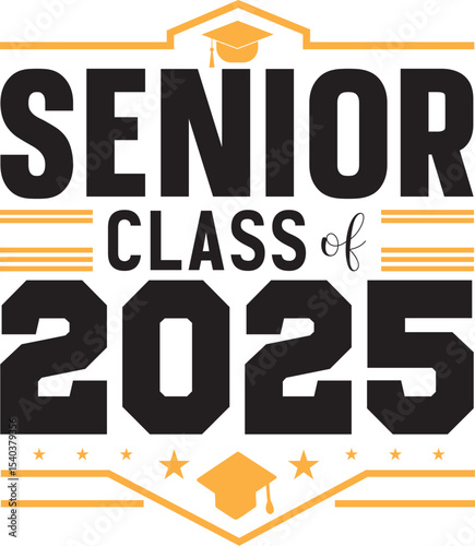 Senior Class of 2025 Graduation Design, Cap, Gown, Celebration