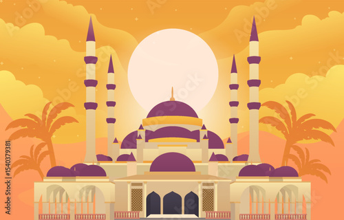 Mosque Islamic Vector Illustration Design Template
