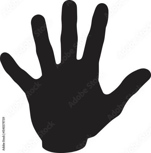 Silhouette of a Human Hand High-Resolution Vector Graphic