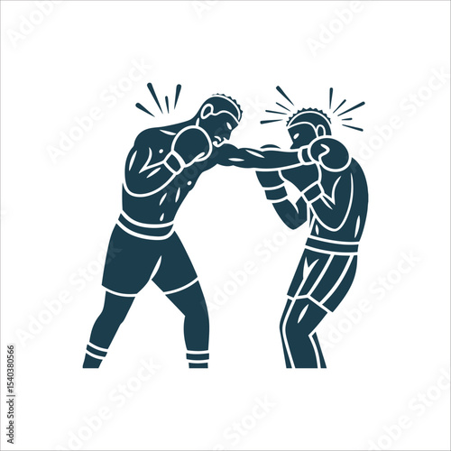 Boxing Match: Boxer Landing a Punch Illustration Liver Shot A left hook to the body