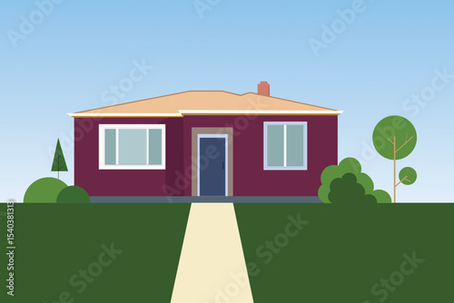 House Vector illustration on isolated white background.