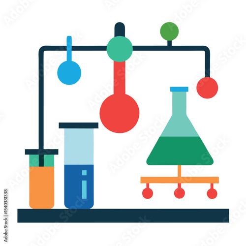 Medical Laboratory Interior on White Background