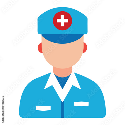 Paramedic Character Illustration on White Background