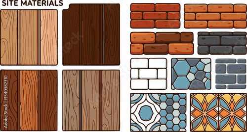 Diverse Building Materials Collection for Game Design