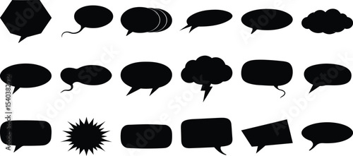 Speech Bubble set. Cloud speech bubbles collection. speak chatting box, message box, dialogue Box flat Vector illustration