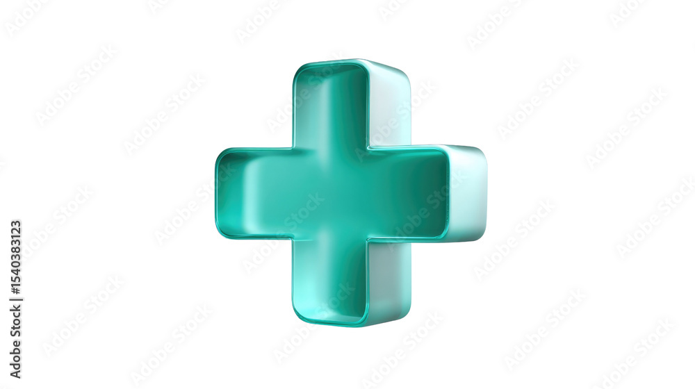 Teal Plus Sign: A vibrant teal plus sign, rendered in a 3D style with a glossy finish, evokes a sense of positivity and addition. This versatile symbol is ideal for various design projects. Teal Plus Sign: A vibrant teal plus sign, rendered in a 3D style with a glossy finish, evokes a sense of positivity and addition. This versatile symbol is ideal for various design projects.