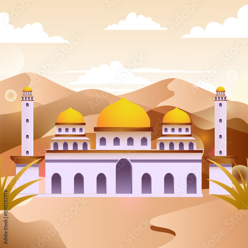 Mosque Islamic Vector Illustration Design Template